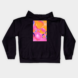 Colorful close up of oil drops in water Kids Hoodie